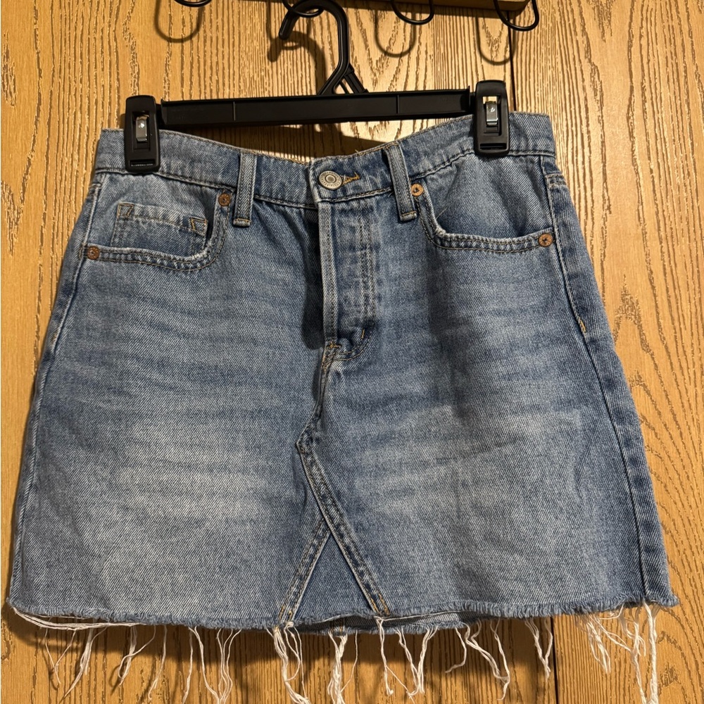 Aeropostale Blue Denim A-Line Skirt
